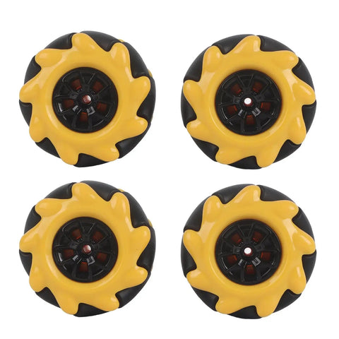 Dope Mecanum Wheel Kit For Robot Cars With Rubber Coated 48mm Wheels For Smooth Directional Movement Compatible With Motors