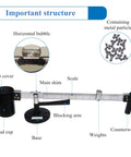 Mud Testing Kit For Slurry Viscosity, including scale, mud cup, and counterweight, three piece set detailed structure view