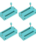 4-Pack Must Have Universal ZIF IC Socket 24 Pin 2.54mm Pitch For Microcontrollers, Chips, Breadboards, And IC Programming