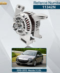 12V 100A High Output Alternator For 2010 2011 2012 2013 Mazda 3 2.0L L4 OE Replacement Replaces 11342N A2TJ0791 LF8J18300 LF8J-18-300