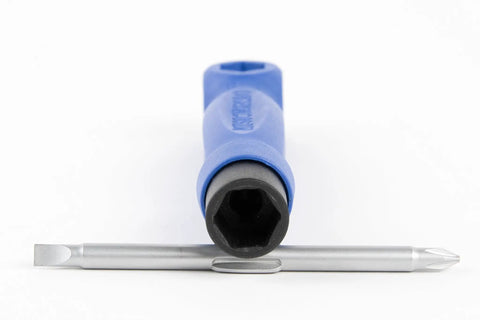 Octopus 8 In 1 Tech Tool With Five Hex Wrenches 10mm 12mm 14mm Half Inch And Seven Sixteenth Inch, Compact Six Inch Ergonomic Grip