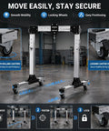 Heavy Duty Portable Aluminum Gantry Crane Rock Solid 2 Ton Lifting Rig with locking casters for easy mobility in workshops.