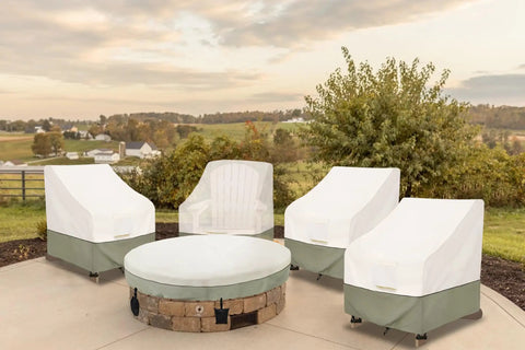 Waterproof 2 Pack Adirondack Chair Covers Fit Up To 32 Inches Wide By 35 Inches Deep By 36 Inches High Beige Outdoor Patio Covers