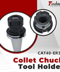 CAT40 ER32 Collet Chuck Set, 8 Piece, 2.76 Inch Gage Length, Pro Grade CNC Engraving Milling Lathe Tool Kit close-up image