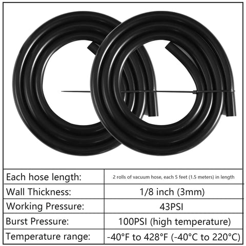 Upgrade Your Ride With High Power Silicone Vacuum Hose Lines For Cars At 3mm And Other Sizes Featuring Super Heat Resistant Tubing Plus Free Tube Cutter For Easy Diy Auto Repair Jobs, black 3mm silicone vacuum hose rolls