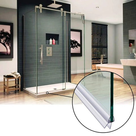 Two Pack Frameless Shower Door Bottom Seals With Long Sweep Fits One Quarter Inch Thick Glass Stops Leaks And Creates A Clear Water Barrier