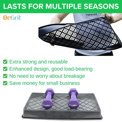 1020 Mesh Trays With Holes Mesh Bottom Seed Starting Tray For Microgreens Germination And Propagation shown with weights