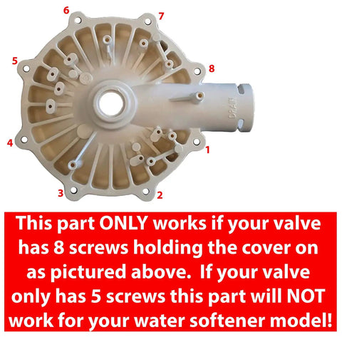 High Flow Water Softener Valve Rotor And Seal Kit Replacement Part 7257535 front view with eight screw holes for Whirlpool and others