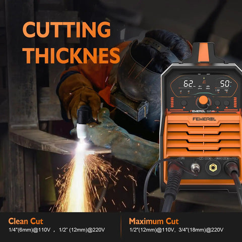 Worker using All In One Welding Machine 3 In 1 Plasma Cutter TIG Welder And MMA Stick Welder with 50A Plasma, 200A Lift TIG, 200A MMA