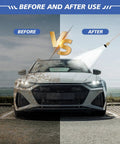 Image showing before and after effects of using Upgraded 2 In 1 High Pressure Wand Kit For Garden Hose on a car