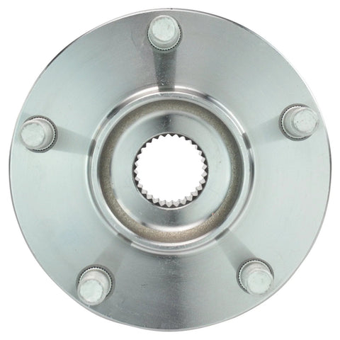 Front view of Front Wheel Bearing And Hub Assembly Set For 2008 2013 Nissan Rogue 2014 2015 Rogue Select And 2007 2012 Sentra SE R Spec V Front Left And Right Two Piece Kit Drop In Replacement Hubs