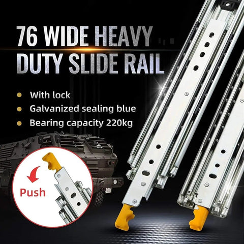 Beefy 40 Inch Full Extension Drawer Slides With Lock 500 Pound Load Capacity Smooth Silent Glide Heavy Duty Ball Bearing Track