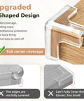 Tough As Nails Table Corner Guards 8 Pack giant T shaped corner protector on wooden furniture corner for baby safety.