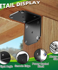 Eight Pack Heavy Duty Right Angle Brackets For Shelves And Furniture Hella Sturdy L Shape Corner Supports With Serious Weight Capacity Built Tough Hardware For Industrial Shelving And Home Projects, black steel corner bracket at a right angle on wood.