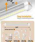 Bright 25W LED Shop Light 3750LM 6000K Daylight Bright Plug And Play Linkable Utility Lights installation kit with accessories