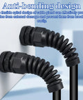 4 Pack NPT One Half Inch Waterproof Cable Glands For Six To Twelve Millimeter Cables, Adjustable Strain Relief Bushing, Nylon Body, Keeps Your Wiring Dry, Sealed And Protected Anywhere. Anti-bending spiral design on black cable gland