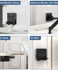 Adjustable Mini PC Mount Bracket, Rock Solid Vesa Holder For Under Desk Or Wall Mount, used behind monitor and under desk.