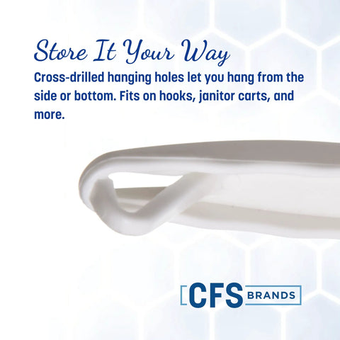 Close-up of Flo Pac Grout Brush With Nylon Bristles For Tight Grout Lines And Seams 8 Inch Angled Handle, white plastic handle.