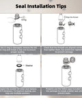 Seal installation tips for Heavy Duty Stainless Steel Kitchen Faucet Head Replacement with O-ring and washer guidance.