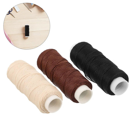 Three Pack Polyester Sailboat Rigging Line Replacement Rope For RC Boats And Model Ships in black, brown, cream colors.