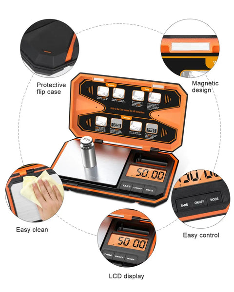Pocket Digital Scale High Precision 500g Capacity And 0.01g Increments LCD Display Tare Function Six Unit Modes For Food Jewelry