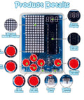 Hands On Soldering Practice Kit For A DIY Game Device With Four Classic Style Games PCB with red buttons and display