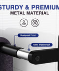 Matte Black 24 Inch Wall Mounted Towel Rack With Rustproof Aluminum Construction showcasing rustproof and waterproof features