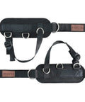 Secure Fit Two Pack Ankle Straps For Cable Machine With Crazy Comfy Neoprene Padding And Bombproof Steel Double Hooks, black mesh design.