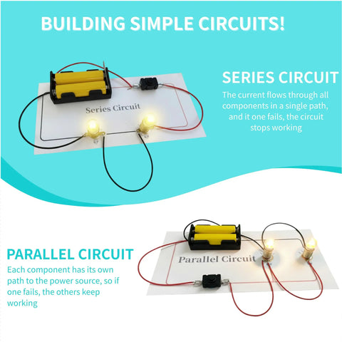 Hands On Electric Circuit Kit For Kids And Students 8 Experiments In 7 Sets With Series And Parallel Circuits Seawater Power Fruit Batteries Beginner Friendly Electrical Science Projects, series and parallel circuit demo