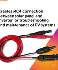 Dual MC4 Test Leads With Banana Plug For PV Setups, Pro Grade, Safe 1500V CAT III Rated, visible with red and black cables