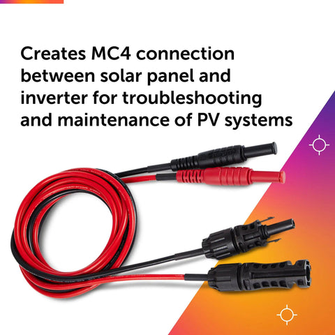 Dual MC4 Test Leads With Banana Plug For PV Setups, Pro Grade, Safe 1500V CAT III Rated, visible with red and black cables