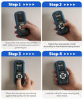 Rechargeable Pinless Moisture Meter For Wood Drywall And Masonry With Color Display, Adjustable Alarm, Data Logs, And Non Destructive Water Leak Detection, Ultra Fast One Second Readings And Dual Scan Per Second For Home Use, step-by-step use