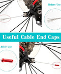 Colorful 100 Piece Bike Brake Cable End Caps Crimps Set For Road And Mountain Bikes Assorted Colors Including Black Green Blue Red Purple Gold Silver Durable Cable End Tips For Quick Adjustments And Repairs, red cable cap on brake cable