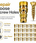 6x14mm Expansion Anchors For Wood And Cabinet Hinge Screws For Stripped Screw Hole Repair, zinc-plated set, 50 pieces shown