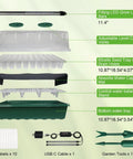 Exploded view of Seed Starter Tray With Grow Light Kit 60 Cell Indoor Seedling Tray With Humidity Dome components