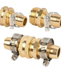 Heavy Duty 4 Pack Aluminum Hose Repair Kit With Clamps For Quick Fix Cracked Garden Hoses, Leaky Water Lines, And Burst Pipes Using Easy Male Female Fitting Connectors That Fit Standard 5/8 In Or 3/4 In Nozzles Perfect For Home Use, brass hose connectors with clamps