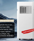 Portable Evaporative Air Cooler With Remote And 24H Timer Dreamy Quiet Swamp Fan For Bedroom And Garage Easy Peasy Windowless Room Humidifier And Dehumidifier Setup standing on a dark background.