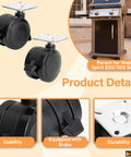 Level Up Your Weekend Cookout Routine With These Hella Durable Locking Casters Optimized For Up Front Control Gas Grills Smooth Rolling Replacement Wheels For Spirit Series Families, showing heavy-duty wheel with brake.