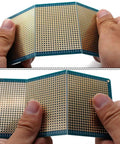 Hands holding 3 Piece Solderable Breadboard Split Design Universal PCB Shield Board Double Sided With Tinned Gold Plated Holes