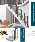 Heavy Gauge Side Mount Step Handrail For Outdoor Stairs And Patio Deck No Fuss Weatherproof With Quick Setup And Dang Solid Grip Support For Safe Deck Navigation on modern staircase.