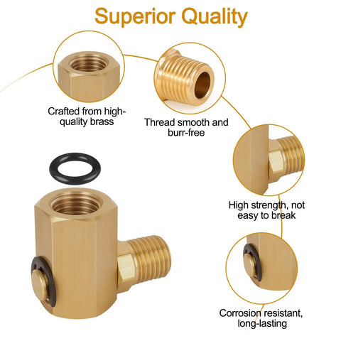 90 Degree Brass Air Swivel Fitting For Air Hose Reels, 1 Quarter FPT To 1 Quarter MPT Connector, Beefy 5000 PSI Sprung Swivel Joint For Heavy Duty Lines And Hoses, brass close-up