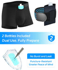 Travel Ready Urine Test Kit With 3.5 Oz Thinner Bottle, Leakproof HDPE Vials, Hi Stretch Leg Strap, Thermometer Stickers, Velour Lining Pouch And Lining Pocket Boxer Brief For Discreet On The Go Testing Medium, 2 bottles shown