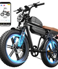 Beast Mode 1500W Peak Electric Fat Tire Bike For Adults, All Terrain 20x4.0 with smartphone app, side view