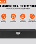 Road Ready Heavy Duty Aluminum Truck Bed Toolbox Featuring Diamond Plate Shield And Tamper Proof Latching For Rough Daily Runs And Tailgate Chasing 48 Inch Black Storage Case side view showing diamond tread pattern and stainless latch.