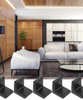 L Shape Black Rubber Furniture Leg Caps Set For Tables And Shelves Floor Protectors To Stop Scratches And Keep Floors Quiet