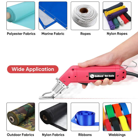 60W Fabric Cutter And Rope Cutter Pro Electric Hot Knife Heat Sealer With Adjustable Power Built For Pros Cutting Tool Kit With Blades And Accessories For Clean Edges And Quick Seals Ideal For Fabrics Ropes And DIY Crafts