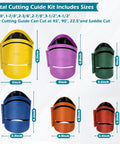 Magnetic Metal Pipe Cutting Guide Kit For Pros With Six Diameters in multiple colors for precise pipe work in steel