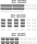 48 Piece Cable Comb Kit For PC Cables, Perfect For PSU And CPU Cable Management, Fits 3.0mm To 3.4mm OD Cables, 24Pin, 8Pin, 6Pin in black and white.