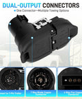 7 Way Blade And 4 Way Flat Trailer Wiring Harness Connector Kit With Mounting Bracket detail view with USCAR socket