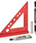 Handy 0.7mm Mechanical Pencil Mini Carpenter Square with 90 Degree Fixed Miter Pin for Quick Marking and Center Finding for Precise Woodworking